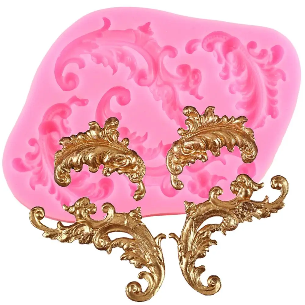 

European Leaf Scroll Relief Cake Border Silicone Mold DIY Cupcake Fondant Cake Decorating Tools Candy Chocolate Gumpaste Mould