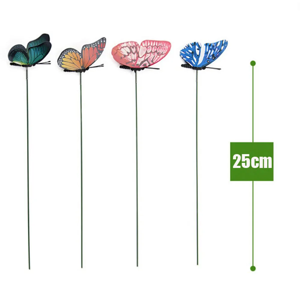 25 шт палочки с бабочкой колья 7 см бабочки на палочке для двора цветочный горшок садовые украшения(случайный цвет