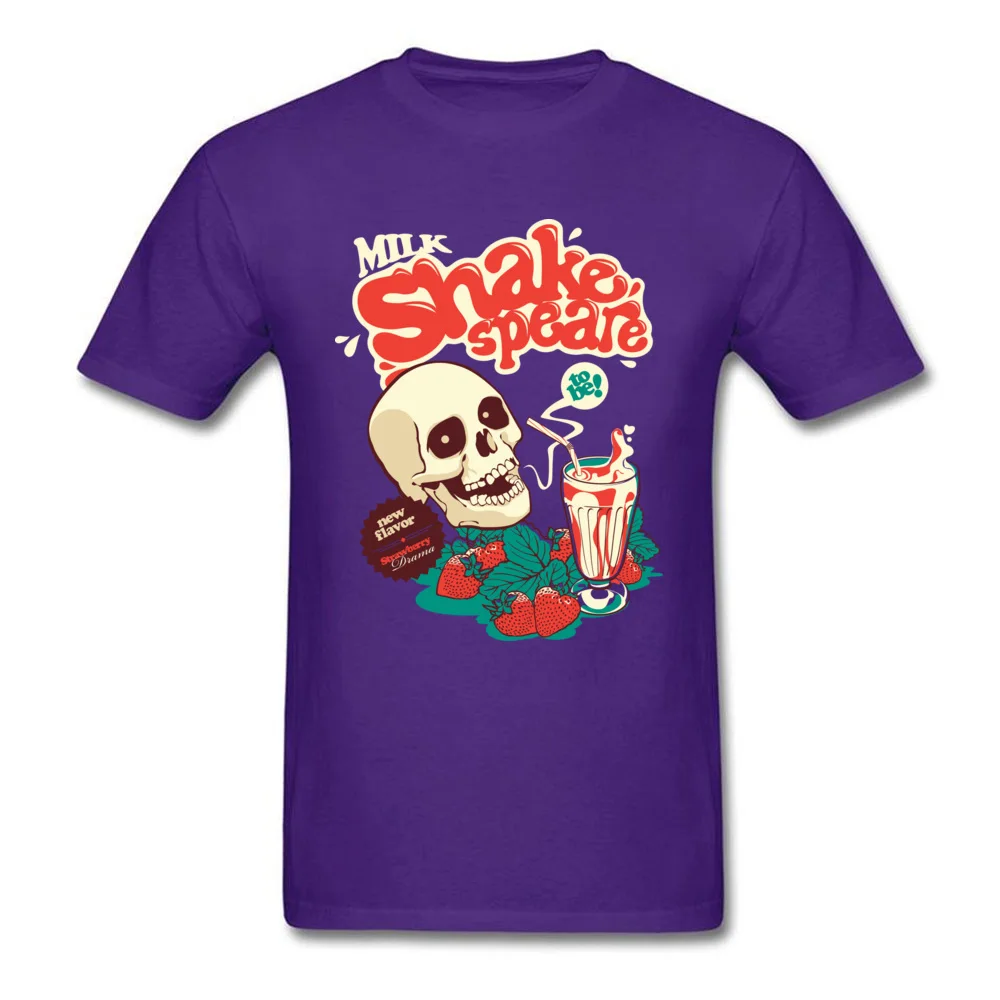 Student Classic Casual T Shirt O Neck Father Day Cotton Fabric T Shirt Normal Short Sleeve Milk Shakespeare Top T-shirts Milk Shakespeare purple