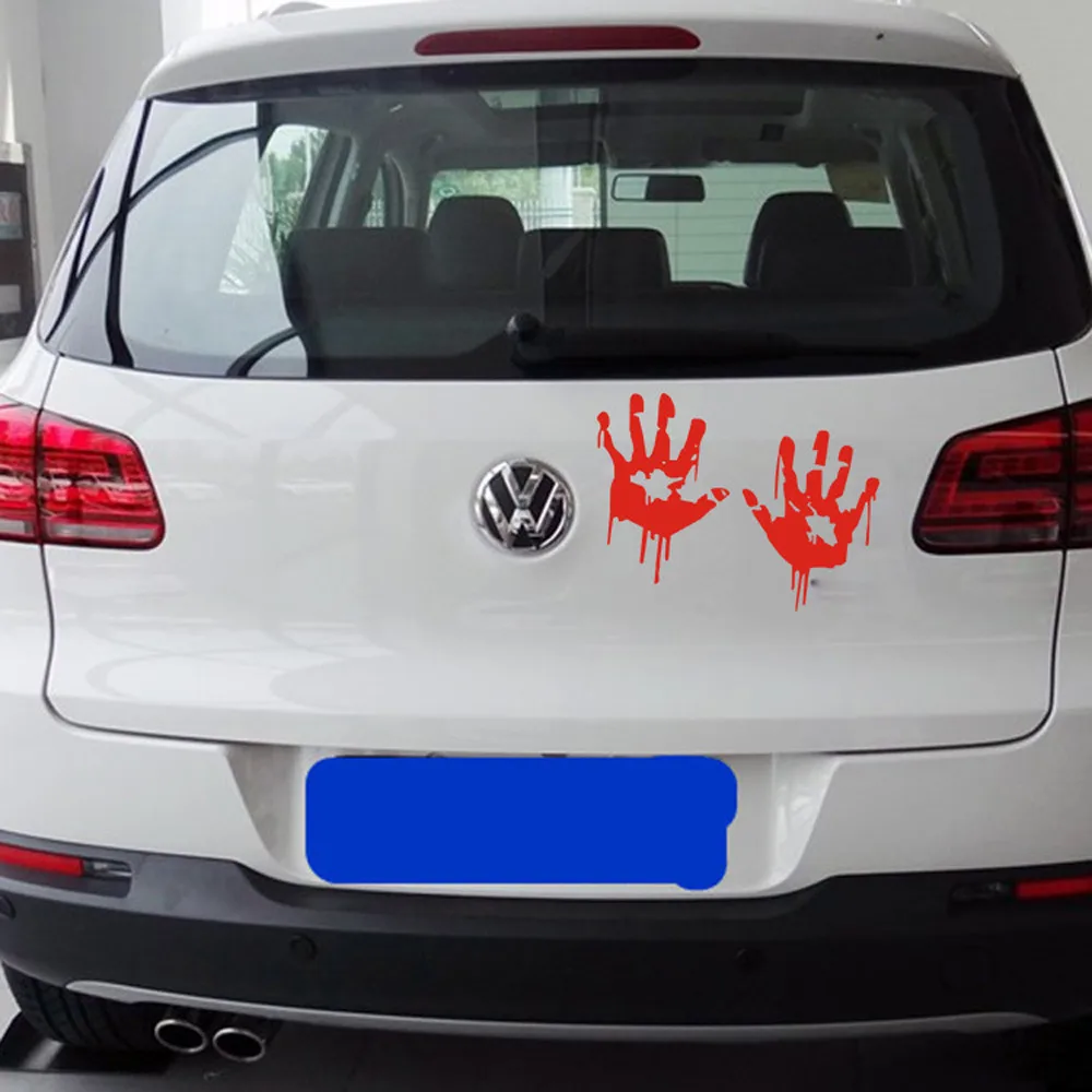 

Bloody Hand Car Stickers Reflective Car Decals Light Bumper Body Sticker Waterproof Decals & Bumper Stickers Red 16 x 9.5cm