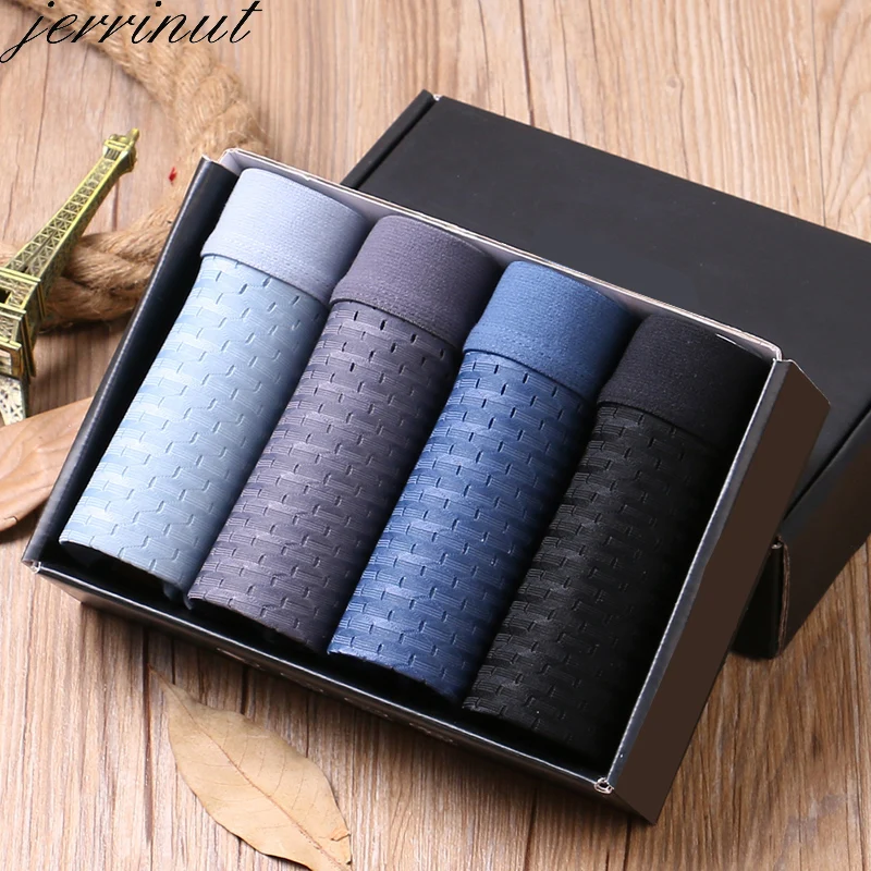 

Jerrinut 4Pcslot Men's Underwear Boxers Modal Men Cotton Underpants Man Boxer Brand Breathable Hollow Underwear Men Boxers