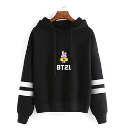 Bangtan обувь для мальчиков bt21 JiMin же пункт мультфильм свитер с длинными рукавами Корейская толстовка kpop одежда bts Толстовка Harajuku уличная