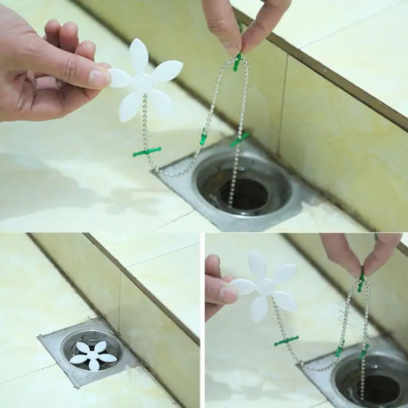 

1/2PCS Kitchen Flower Shape Sink Cleaning Hook Sewer Hair Cleaner Bathroom Outlet Plugging Dampers Clean Brush