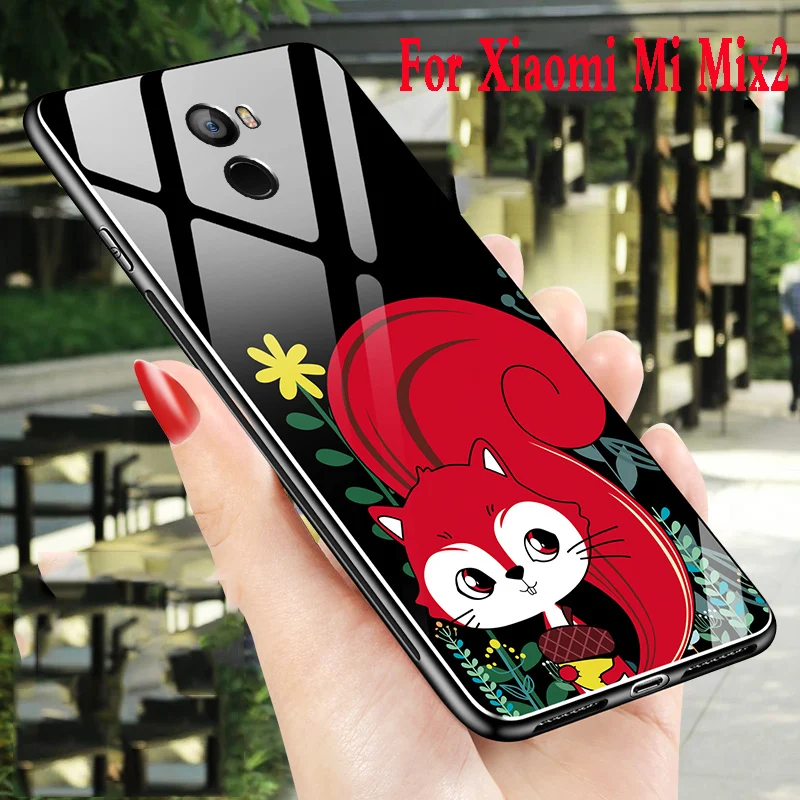 Чехол для Xiaomi mi mix2 роскошный чехол из закаленного стекла мягкий силиконовый