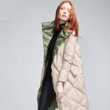 Европейский стиль, зимние куртки, женское пуховое пальто, новинка, Женское зимнее пальто, большой меховой воротник, пальто с капюшоном, Женская длинная парка Y292