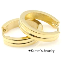 Серьги-кольца Нержавеющая сталь Горячая Золотой Цвет высококачественные шлепанцы; горячая распродажа Розничная Мода года Байкер ke446