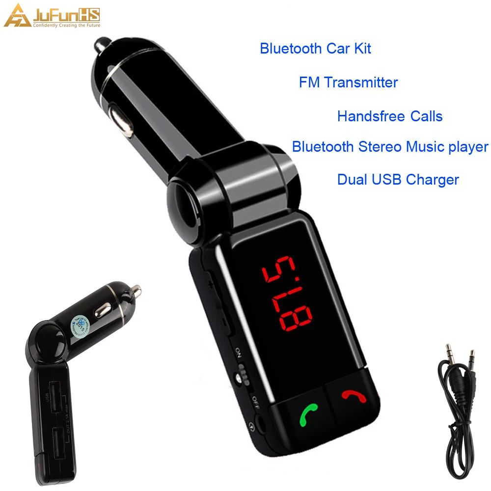 Автомобильный FM трансмиттер Bluetooth MP3 AUX для iphone Android USB зарядное устройство