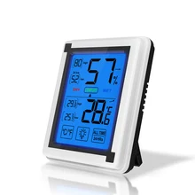 1 шт. сенсорный цифровой ЖК-термометр температуры в помещении/влажности гигрометр, настольные/Висячие часы погоды