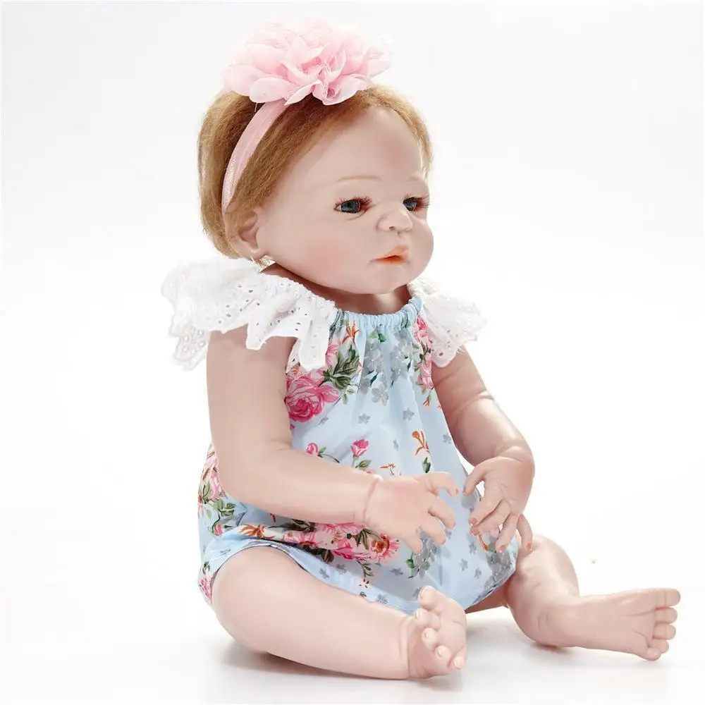 Full Silicone Vinyl Reborn Baby Realistic Bebe 23'' Girl Doll Alive Nursery Gift dolls for girls kids toys for girls