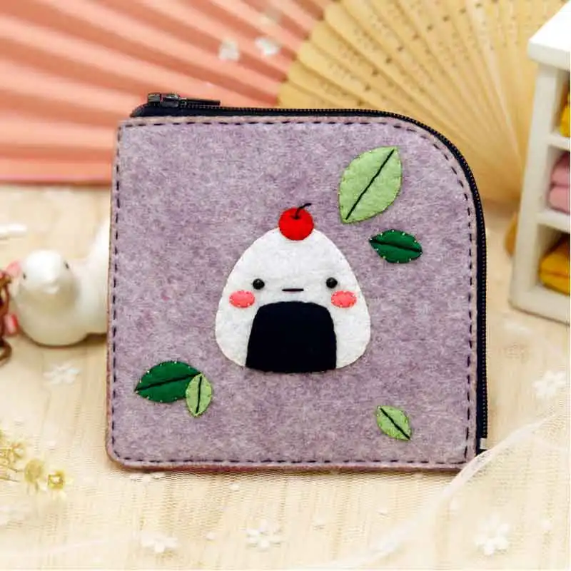 Monedero artesanal de fieltro para niñas, costura DIY, carteras y monederos de estilo lindo japonés para mujer, paquete artesanía artesanal de fieltro - AliExpress
