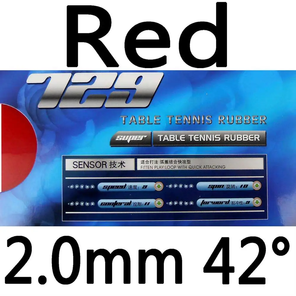 red 2.0mm H42 RITC 729 Дружба супер FX GuoYuehua Pips-в настольный теннис пинг понг Резина с губкой - Цвет: red 2.0mm H42
