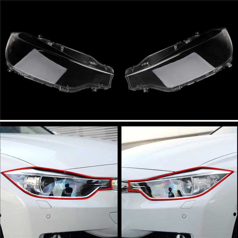 WISENGEAR Auto LED Headlight Headlamp Cover Transparent Lens Light Lamp Shell For BMW F31 F30 F35 3 Series 2012 2013 2014 2015 (12)
