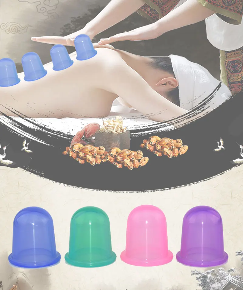 9 Pcs Silicone Body MassageCupping Cups Set For Face Neck Back Massage Vacuum Cans Anti-cellulite Massager Suction Cup Treatment