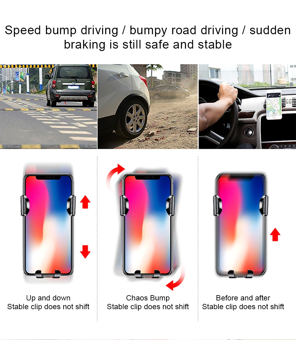 !ACCEZZ Universal Car Air Vent Phone Holder For iphone X XS XR 8 7 Plus 360 Degree Rotation Gravity Bracket Stand Mobile Support (4)