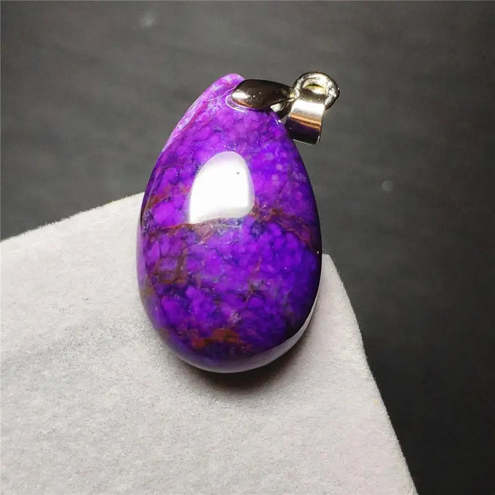 

Natural Sugilite Pendant Water Drop Clear Stone Women Men Love Anniversary Lucky Gift 24x15x6mm Fashion Necklace Pendant AAAAA