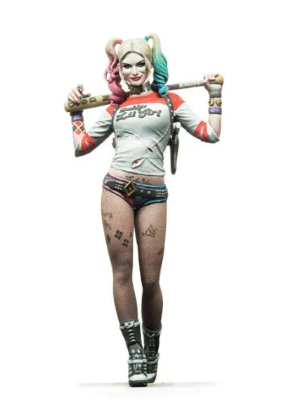 

Free Shipping 1/24 Scale 75MM Sexy Figure Harley Quinn Unpainted Miniatures Resin Model Kit