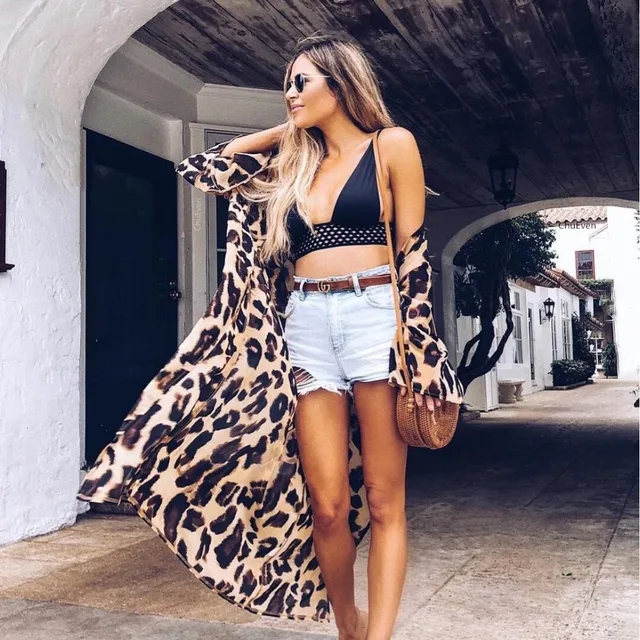 animal print beach cover up