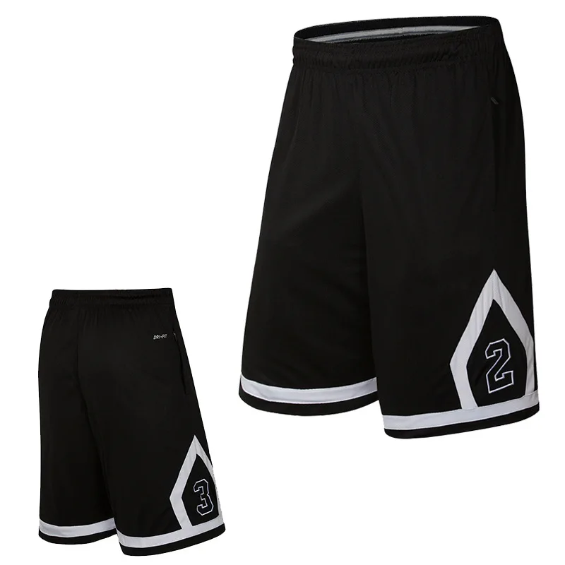 Спортивные мужские шорты для занятия баскетболом, свободные шорты для пляжного досуга, спортивные шорты для тренировок, быстросохнущие шорты для бега - Цвет: Черный