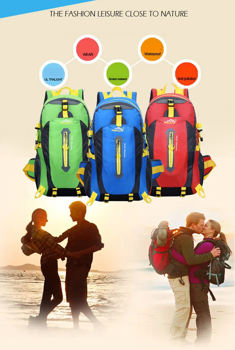 Водонепроницаемый уличный Рюкзак Для Путешествий, Походов, спорта, альпинизма, велоспорта, кемпинга, катания на лыжах, Mochila, рюкзак, спортивные рюкзаки, 40L