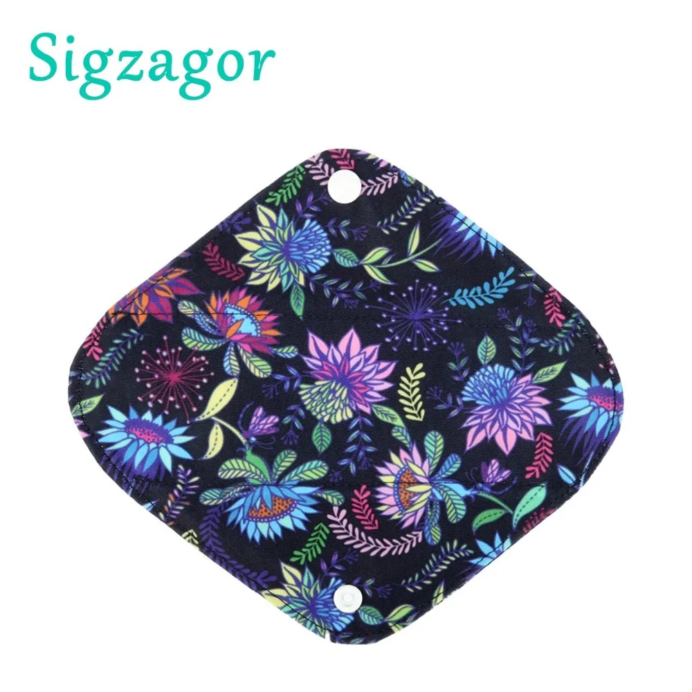 

[Sigzagor] 60 Small S Panty Liners Reusable Washable Bamboo Charcoal Menstrual Sanitary Mama Cloth Pads,8"/20cm 26 Designs