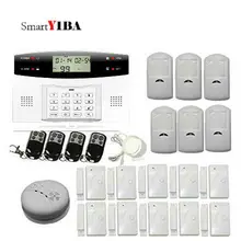 SmartYIBA English Russian Spanish French Voice 7 Wired 99 Wireless Zones GSM Home Security Alarm Systems Fire Smoke Detector
