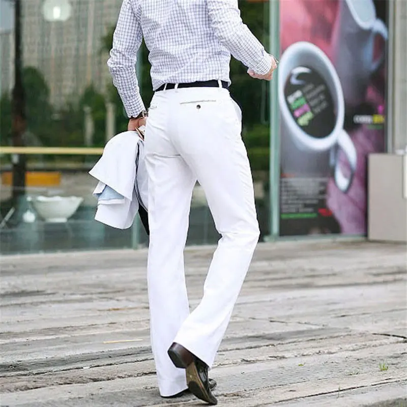 Business bell Bottom pants Men's Slim Vertical Straight trousers British Korean Suit Men's pants Drooping Big Size 28-37