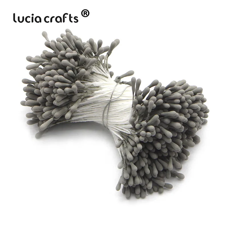 Lucia crafts 1 мм много вариантов Искусственные цветы тычинки ручной работы для свадебной вечеринки украшения дома DIY Аксессуары D0401 - Цвет: C7 Gray   420pcs