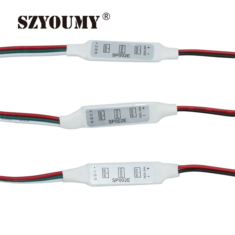 SZYOUMY SP002E 3 ключа Мини-контроллер светодиодов rgb микро-контроллер для DC5-24V Пиксели мечта Цвет WS2811 WS2812B Светодиодные ленты