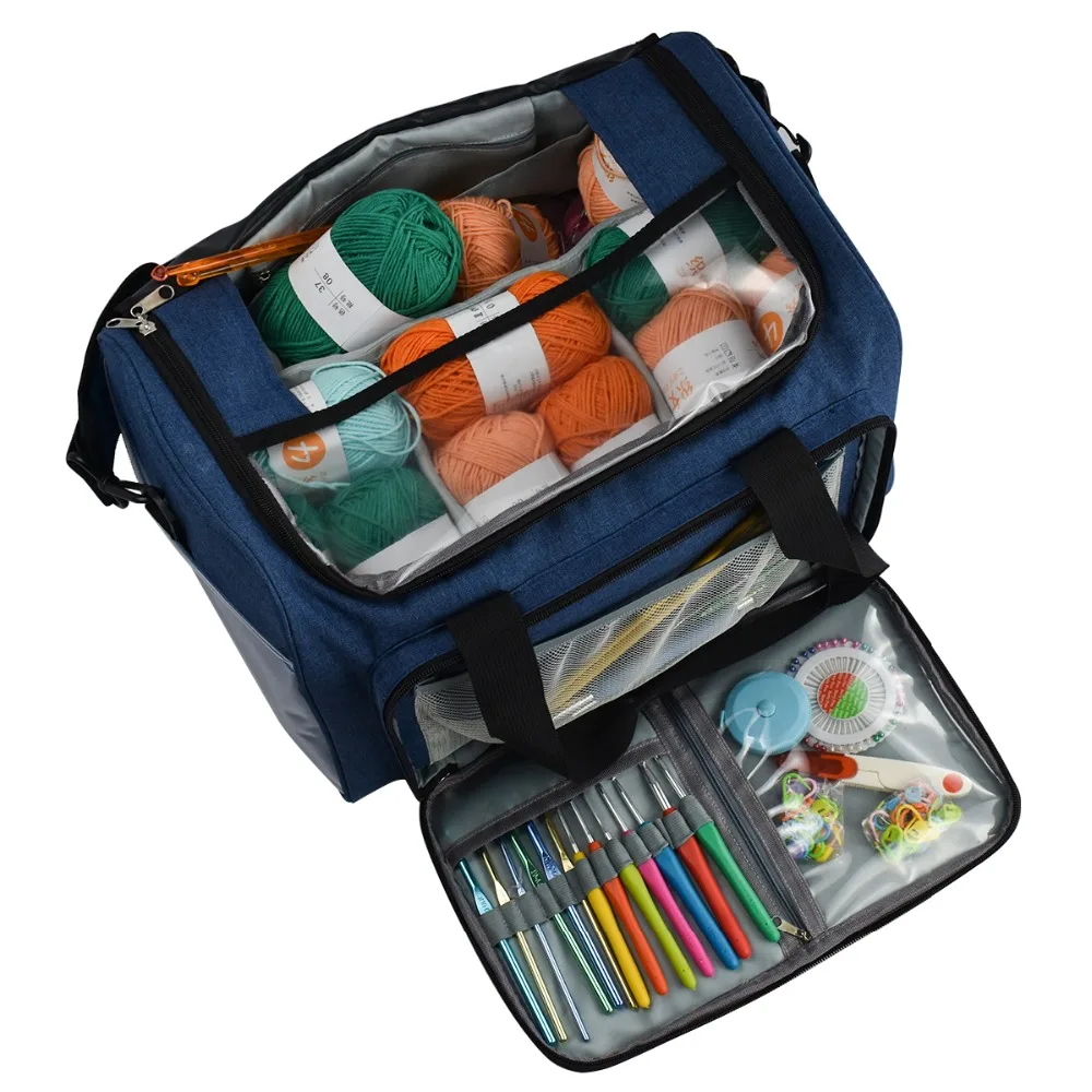 Sturdy Bag Sewing Supplies Yarn Storage Bag Household Portable Tote Storage Case for Knitting Needles Sewing Accessories Bag