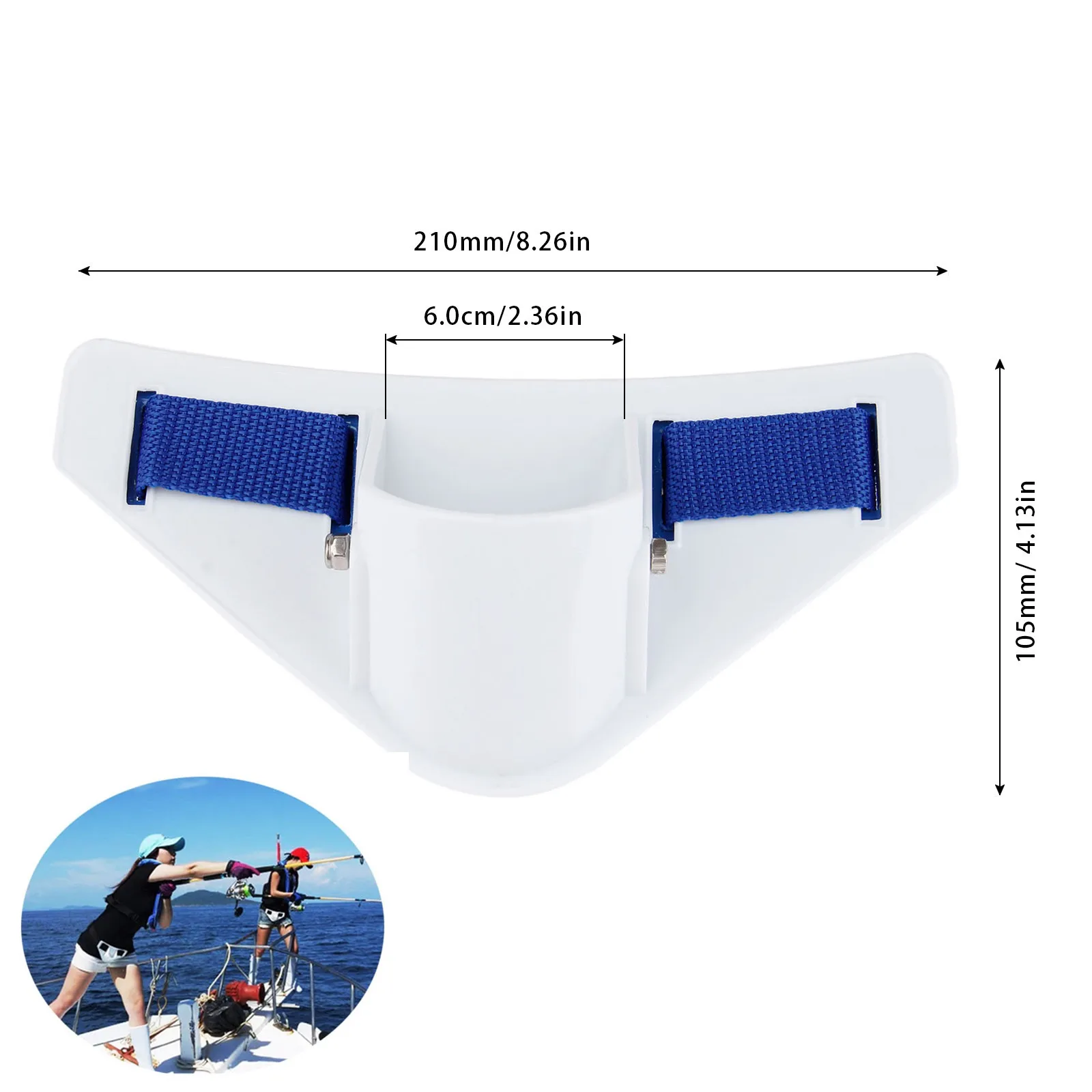 

Boat Adjustable 8.26inch Plastic Stand Up Fishing Fighting Waist Belt Strap Abdomen Support Belly Protect Belt Fishing Rod Stand