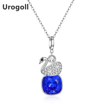 

Crystals Necklaces Women 925 Sterling Silver Pendants & Necklaces Luxury Fashion Jewelry Austrian Rhinestone Girls Necklace