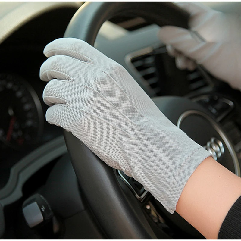 Summer Sunscreen Gloves Male Thin Style Breathable Non-Slip Five-fingers Driving Gloves For Man Absorb Sweat SZ105W