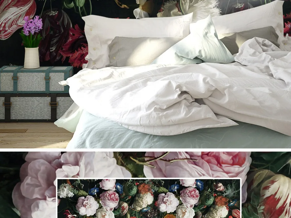 Современные 3D пользовательские фото Настенные обои красочные розовый красный белый цветочный цветок дома декоративные для ТВ диван фон гостиной