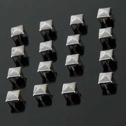 Useful 100Pcs Silver Square Rivets for Bag Decoration 6mm