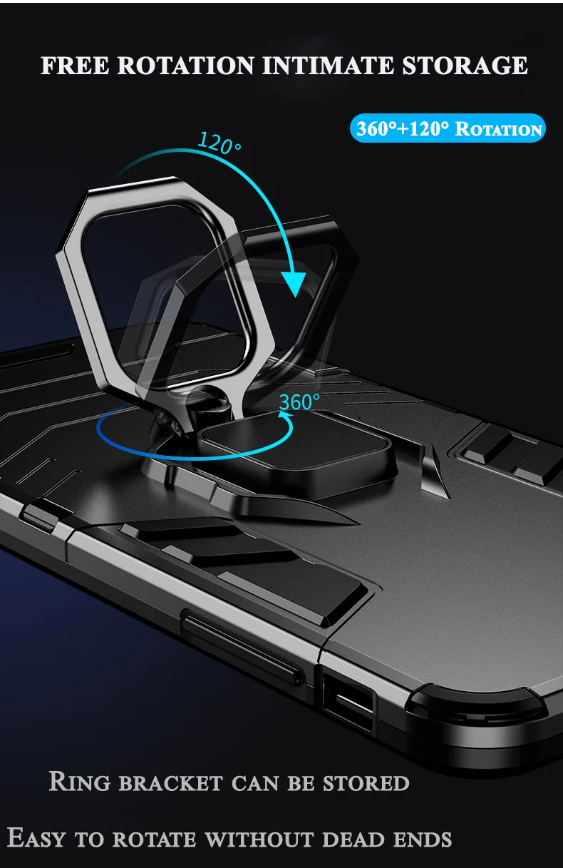 Противоударный чехол для iPhone XS 11 Pro Max X XR 8 Plus 7 6s 6 5 5S SE, чехол с 3D кольцом Железного человека, бронированный держатель, чехол для телефона