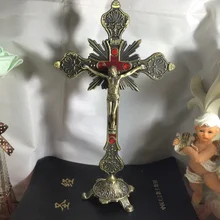 1 шт. Европейский Стиль Бутик ремесло украшения Бронзовый вертикальный барочный Крестик с распятием