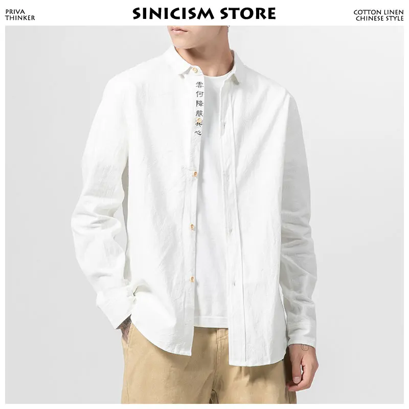 Sinicism Store, мужская рубашка, обычная посадка,, мужская белая, Японская уличная одежда, хлопковая рубашка, мужская, Harajuku, с длинным рукавом, рубашки размера плюс