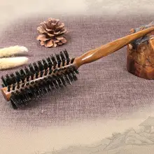 Новая деревянная ручка натуральная щетка для волос из шерсти кабана пушистая расческа Парикмахерская инструмент массаж головы 1 шт. J19