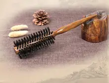 New Wood Handle Natural Boar Bristle Hair Brush Fluffy Comb Hairdressing Barber Tool Scalp Massage 1Pcs Wholesale J19