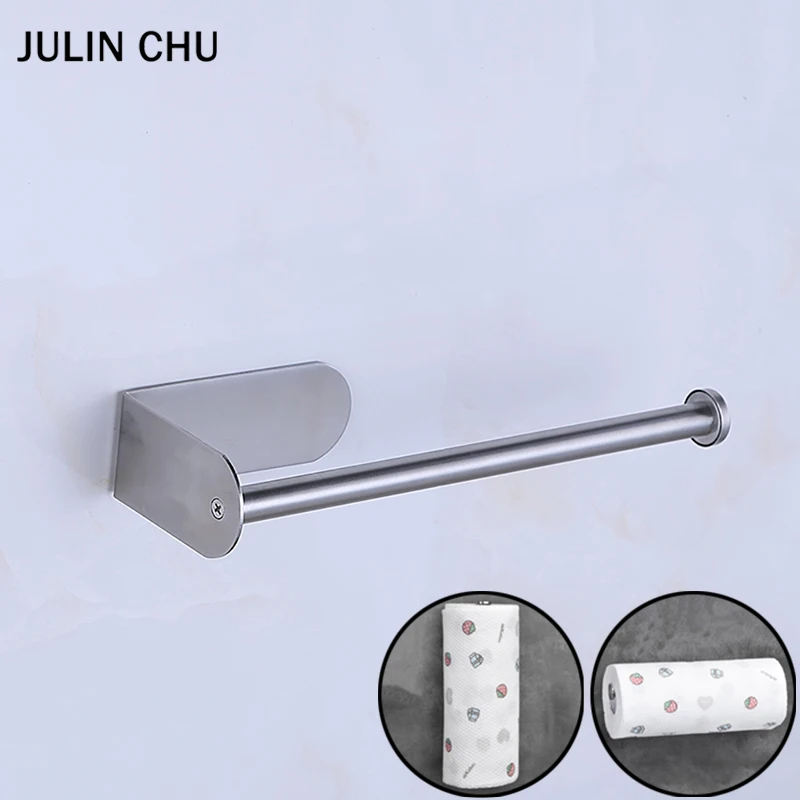 

Adhesive Paper Holder 304 Stainless Steel for Bathroom Kitchen WC Toilet Brushed Tissue Paper Towel Roll Holder Stand Decorative