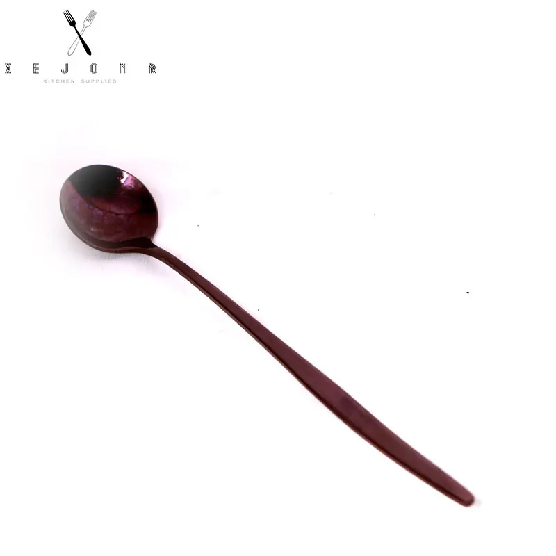  XEJONR 6 Colors Coffee Scoops Sets Long Handle Stainless Steel Use For Coffee Ice Cream Tea Fruit C - 32914061872