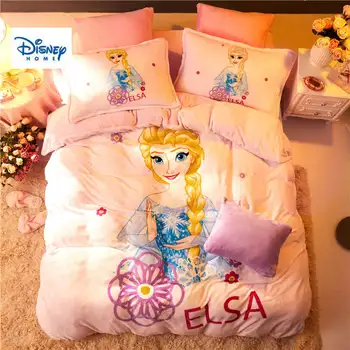 

flannel fleece Frozen Elsa Princess comforter bedding set queen size quilt cover twin 3d full bed linen soft coverlet Girl Kids