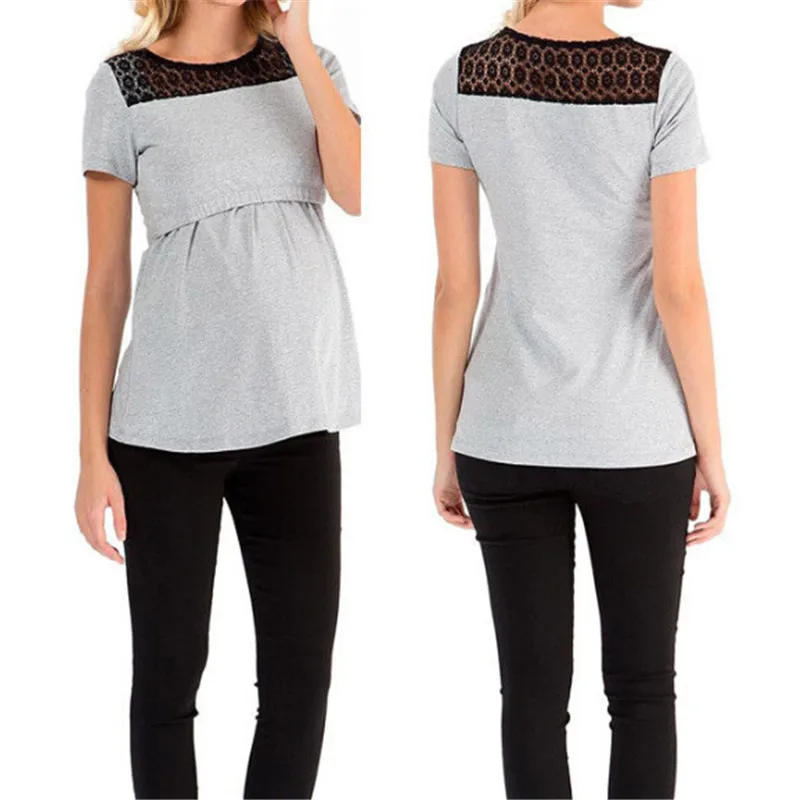 Maternity Summer Elastic T shirt 2018 New Fashion Pregnancy Nursing