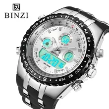 New Military Watch Men Led Sport Watch Waterproof Quartz Mens Watches Back Light Outdoor Relogio Masculino Digital BINZI