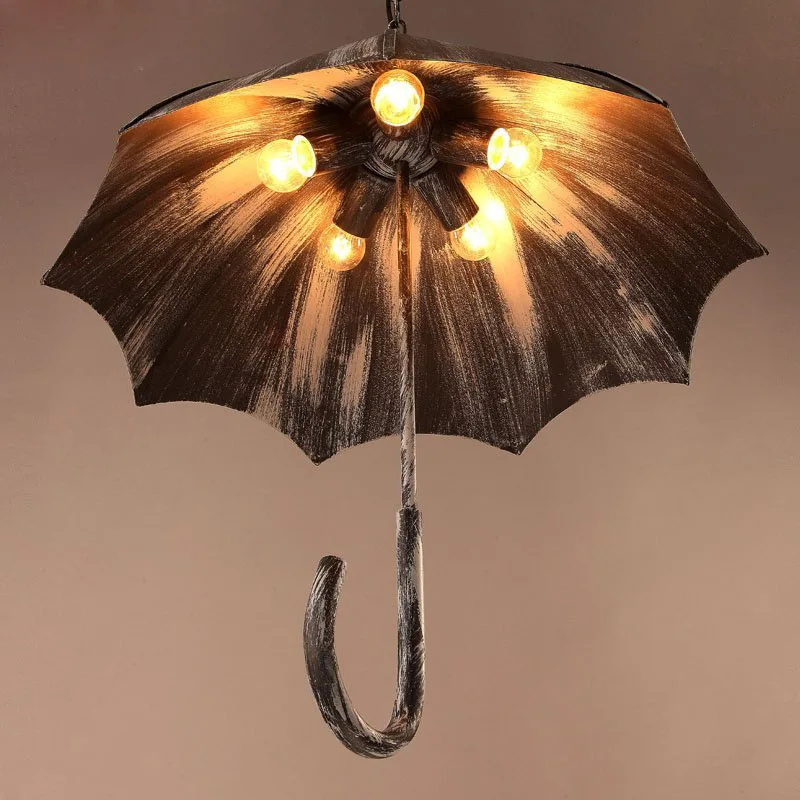 Ретро творческий зонтик Ветер промышленный Лофт сделать старый кованого железа кафе бар ресторан подвесные светильники индивидуальное искусство