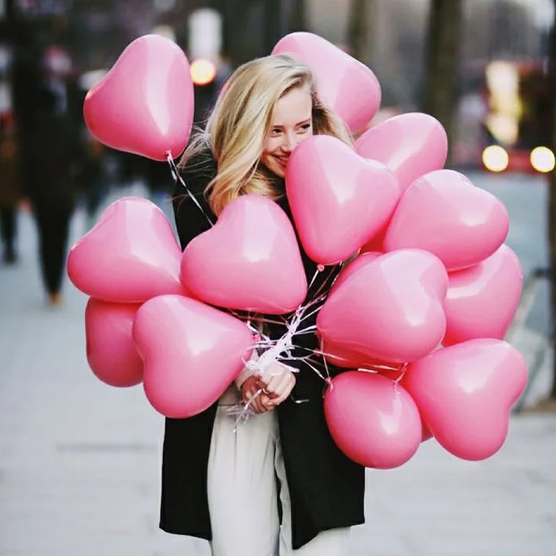 100 шт. 2,2 г красный розовый любовь Латекс шары воздушные шары в форме сердца Свадебные украшения День святого Валентина для празднования дня