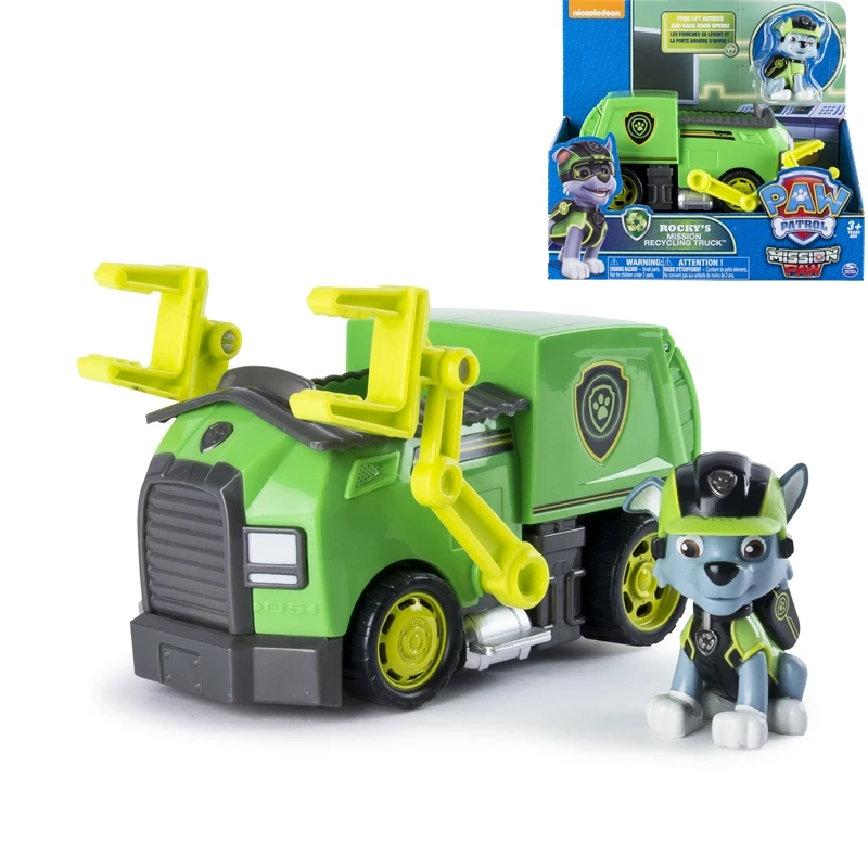 

New Genuine Paw Patrol Toy Car Rocky Have Boxs Apollo Everest Ryder Skye Action Figure Anime Model PVC Toy for Children Gift