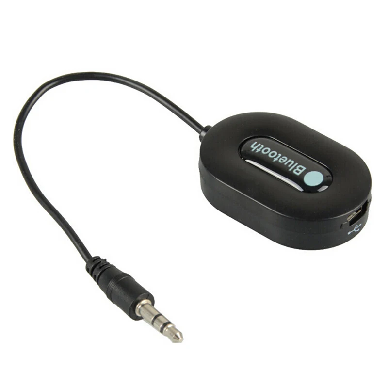 Комплект беспроводной связи Bluetooth для автомобиля Bluetooth 3,0 музыкальный приемник HSP/HFP/A2DP 3,5 мм Bluetooth адаптер Hands Free автомобильный AUX динамик - Название цвета: Черный