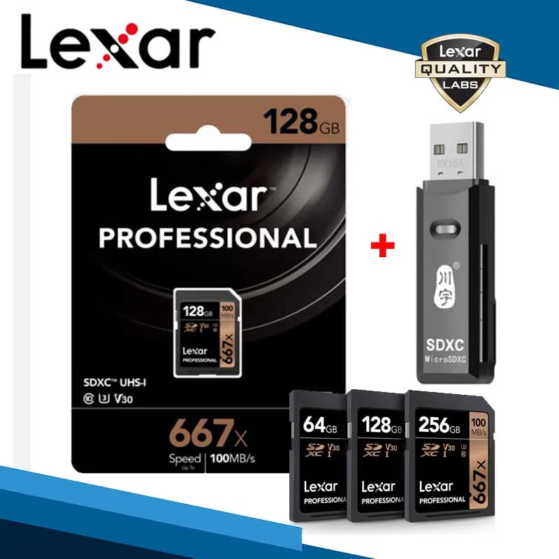 Lexar 128GB Micro SD SDXC UHS-I Memory Card& Reader USB 2.0 256GB High Speed Flash Card Class 10 U3 V30 64GB Sd Storage Card