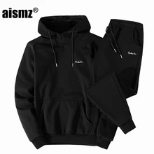 Aismz Мода весна осень Для мужчин спортивные костюм куртка+ брюки тренировочный костюм комплект из 2 частей Спортивная Для мужчин s Костюмы спортивный костюм